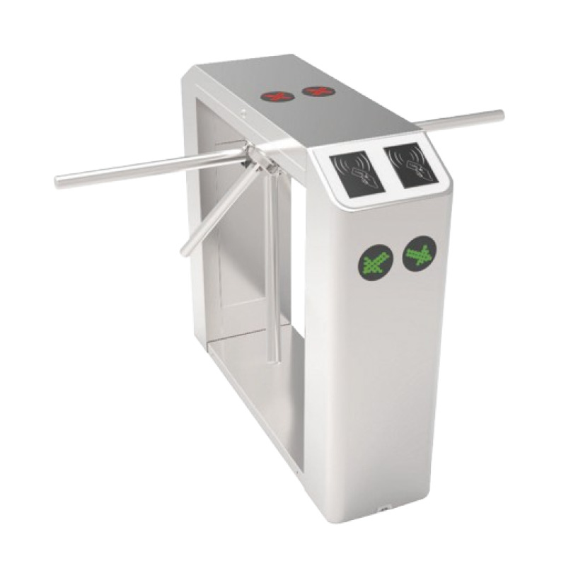 ZKTECO TS2200PRO - Torniquete Trípode Doble Carril Bidireccional / Semiautomático / Acero Inoxidable / Indicadores LED / 110V / Exterior Protegido / Requiere lectores y Panel